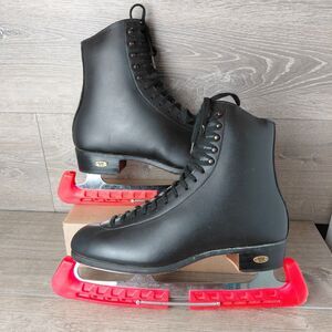 Riedell 320 Ice Figure Skate Size 9.5 Black Leather MK21 Sheffield Blade VTG USA